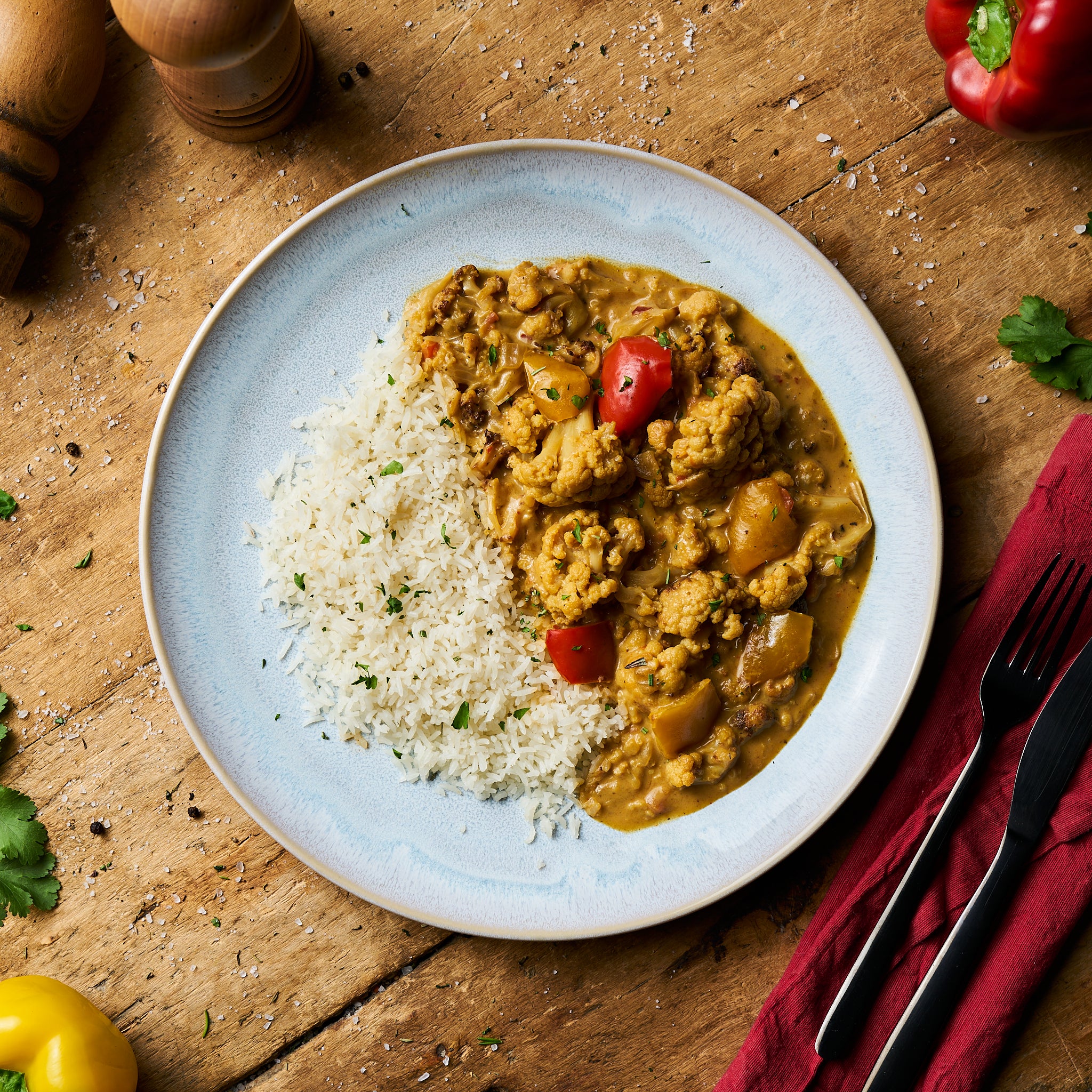 Blumenkohl Tikka Masala mit Basmatireis