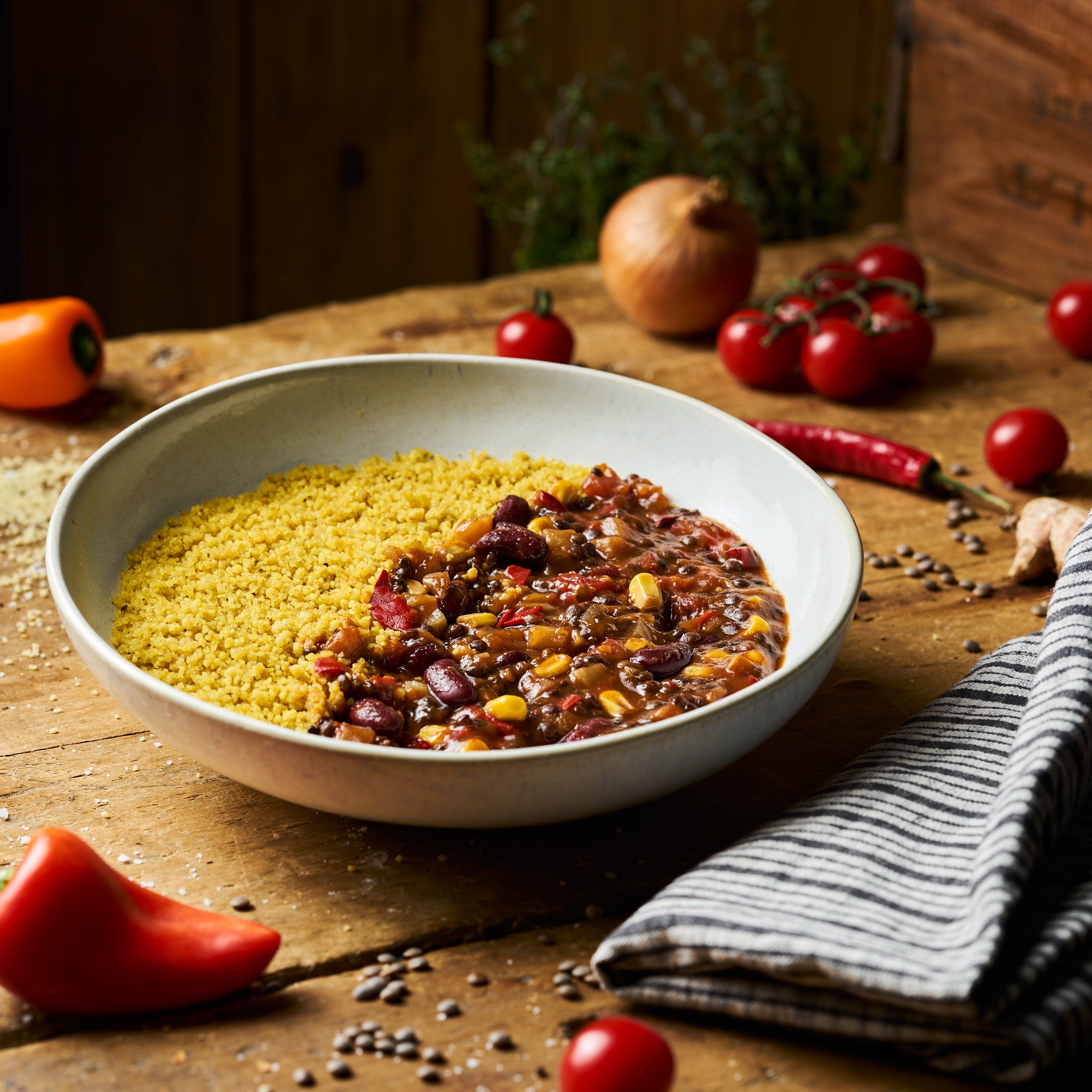 Linsenchili-Couscous