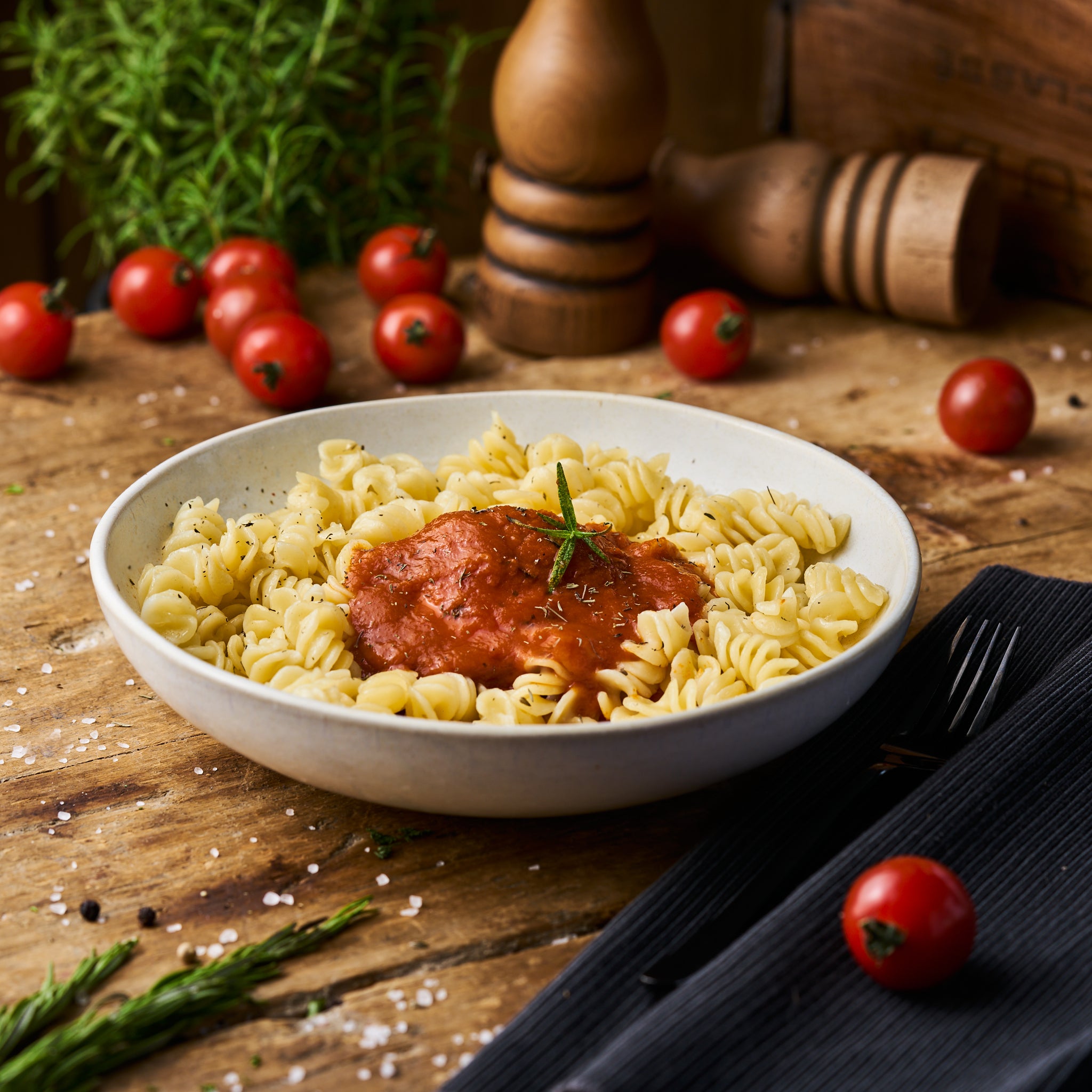 Spirelli mit Tomatensauce als Fertiggericht